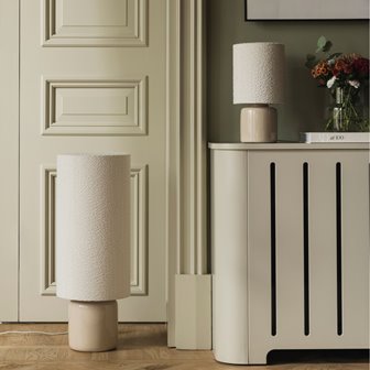 Lampa stojąca ceramiczna beżowa boucle Florian